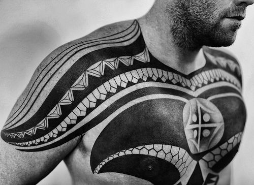Black Men Rose Chest Tattoo - Best Tattoo Ideas