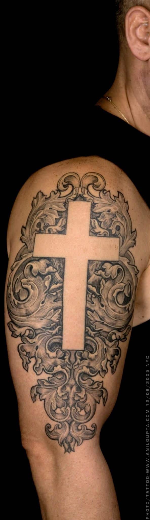 ideal cross sleeve tattoo designs