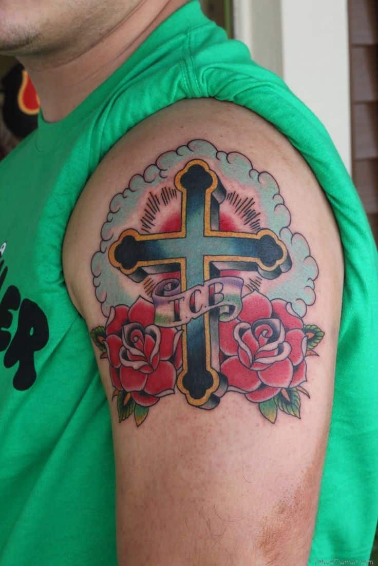 Colorful Cross Designs for Tattoos