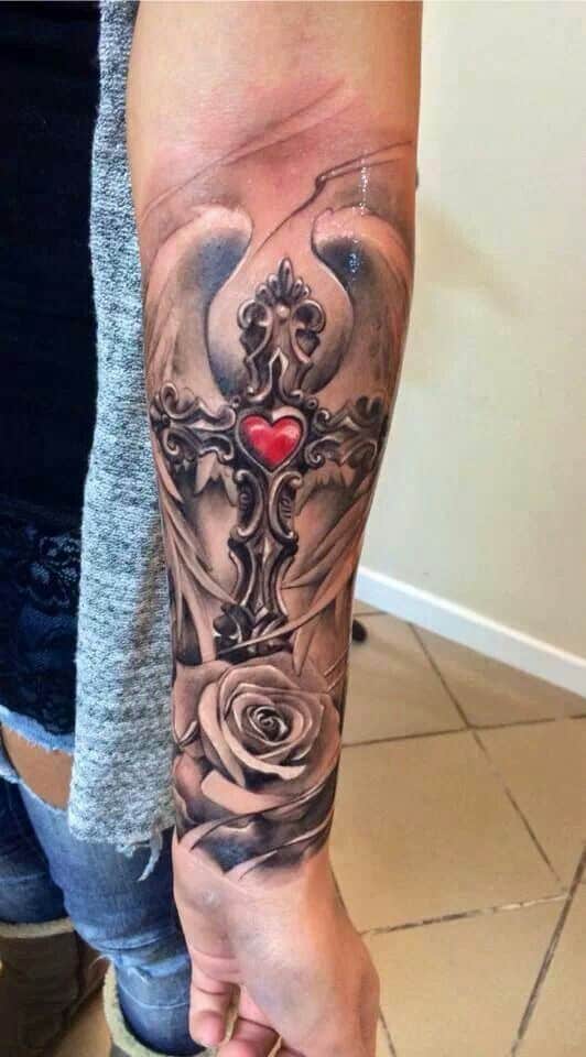 Cool cross Arm Tattoo Design