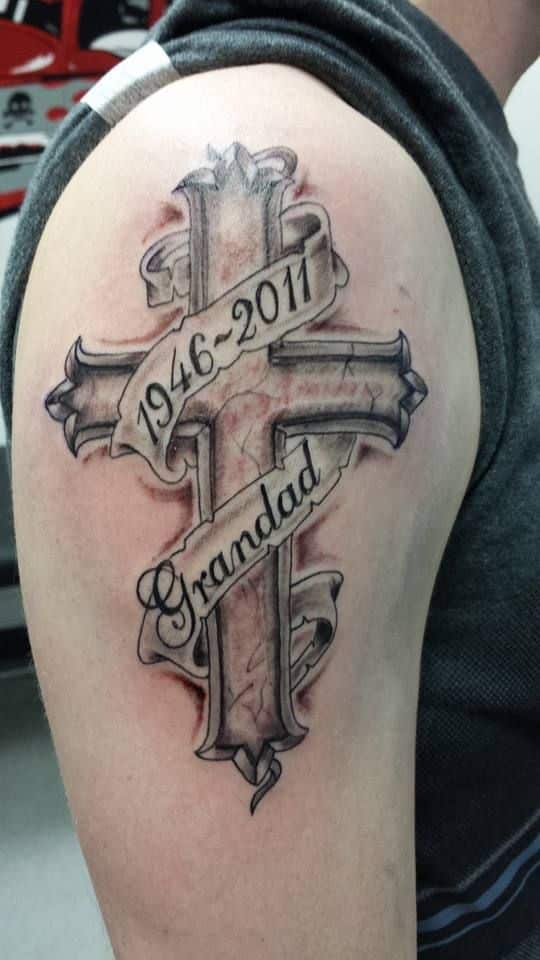 Remembrance Cross Tattoo for Guys