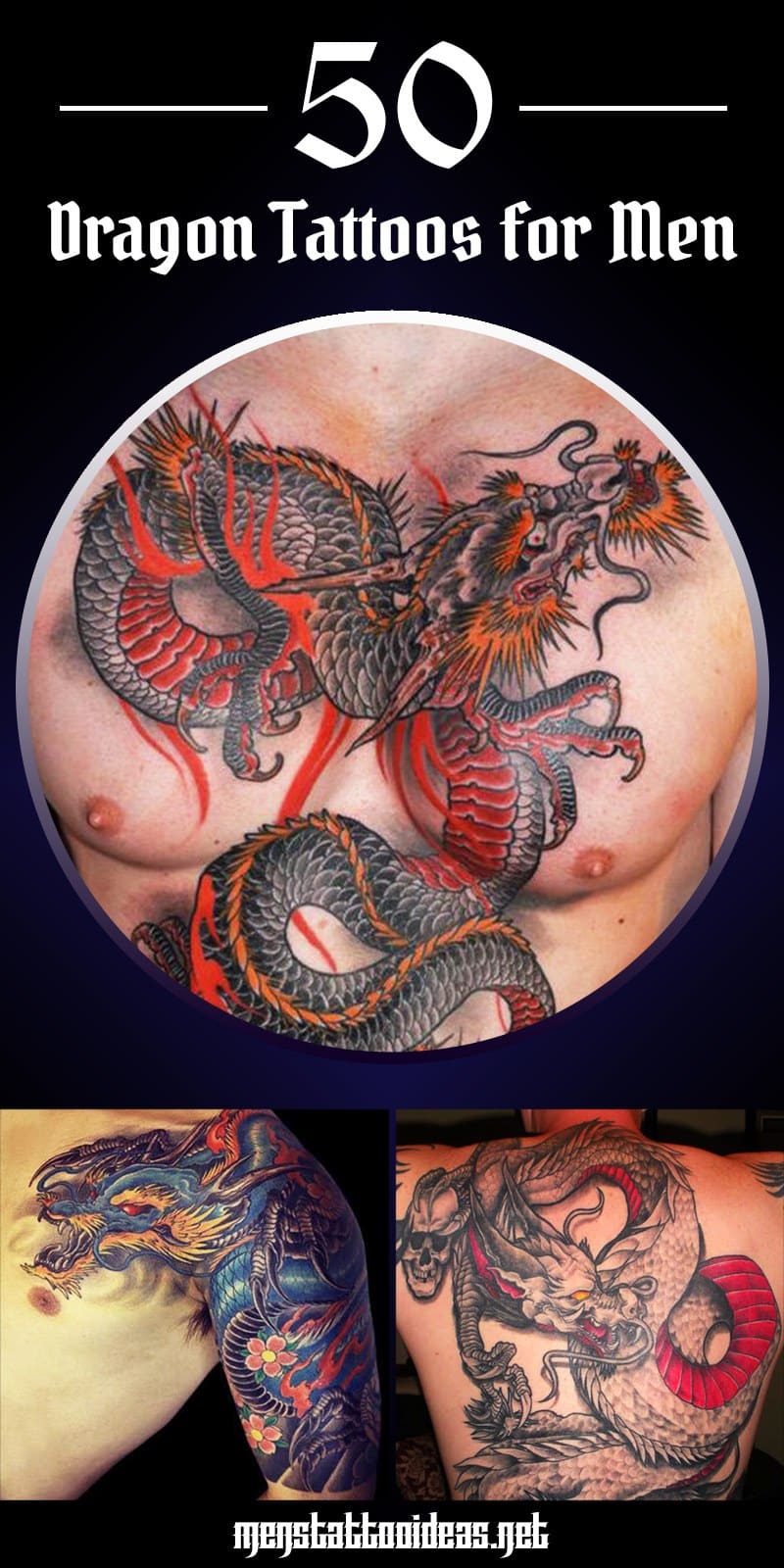 Dragon Tattoos for Men - Dragon Tattoo Designs for Guys
