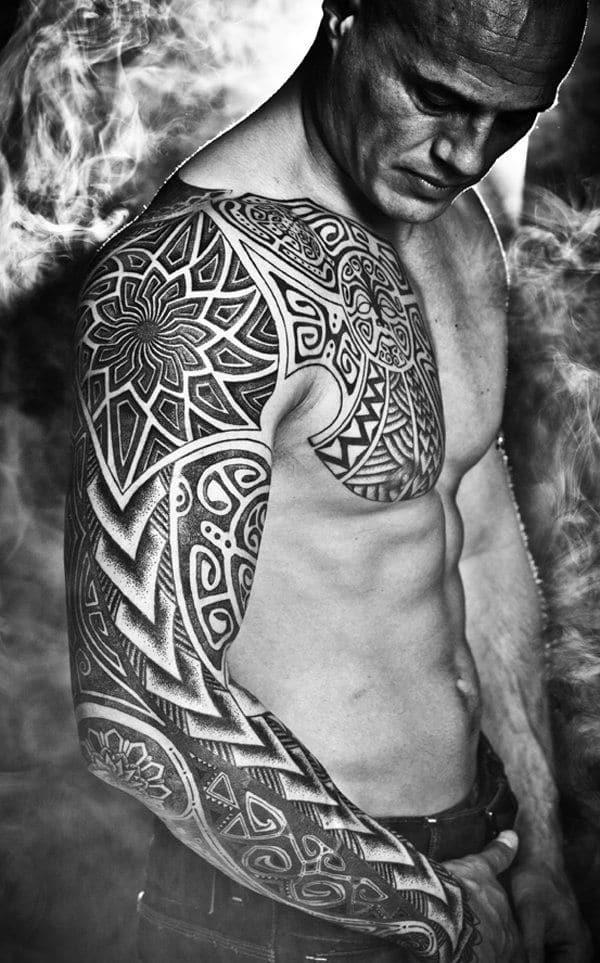 Black Full Sleeve Tattoo