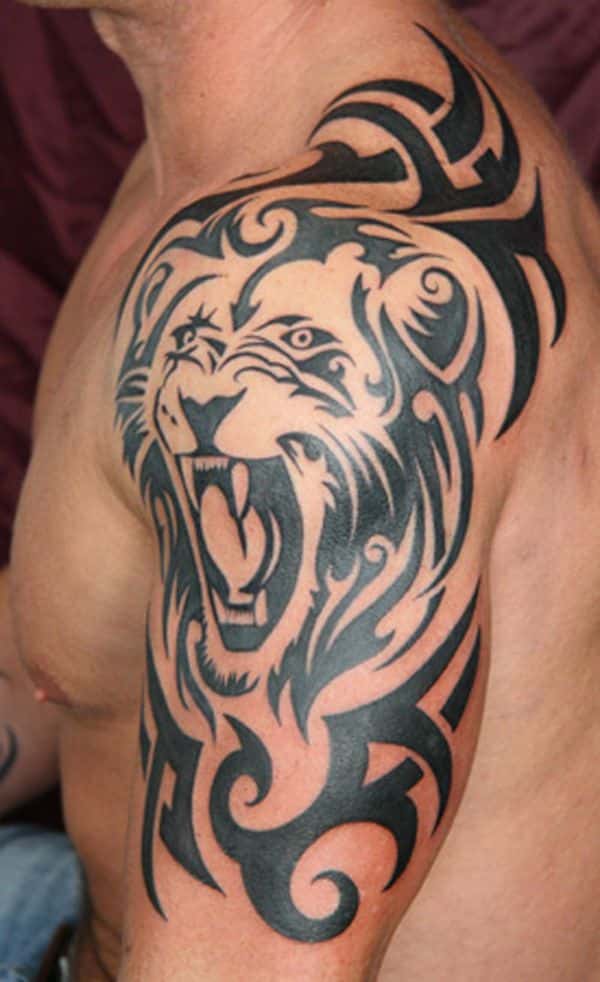 lion tattoo on arm