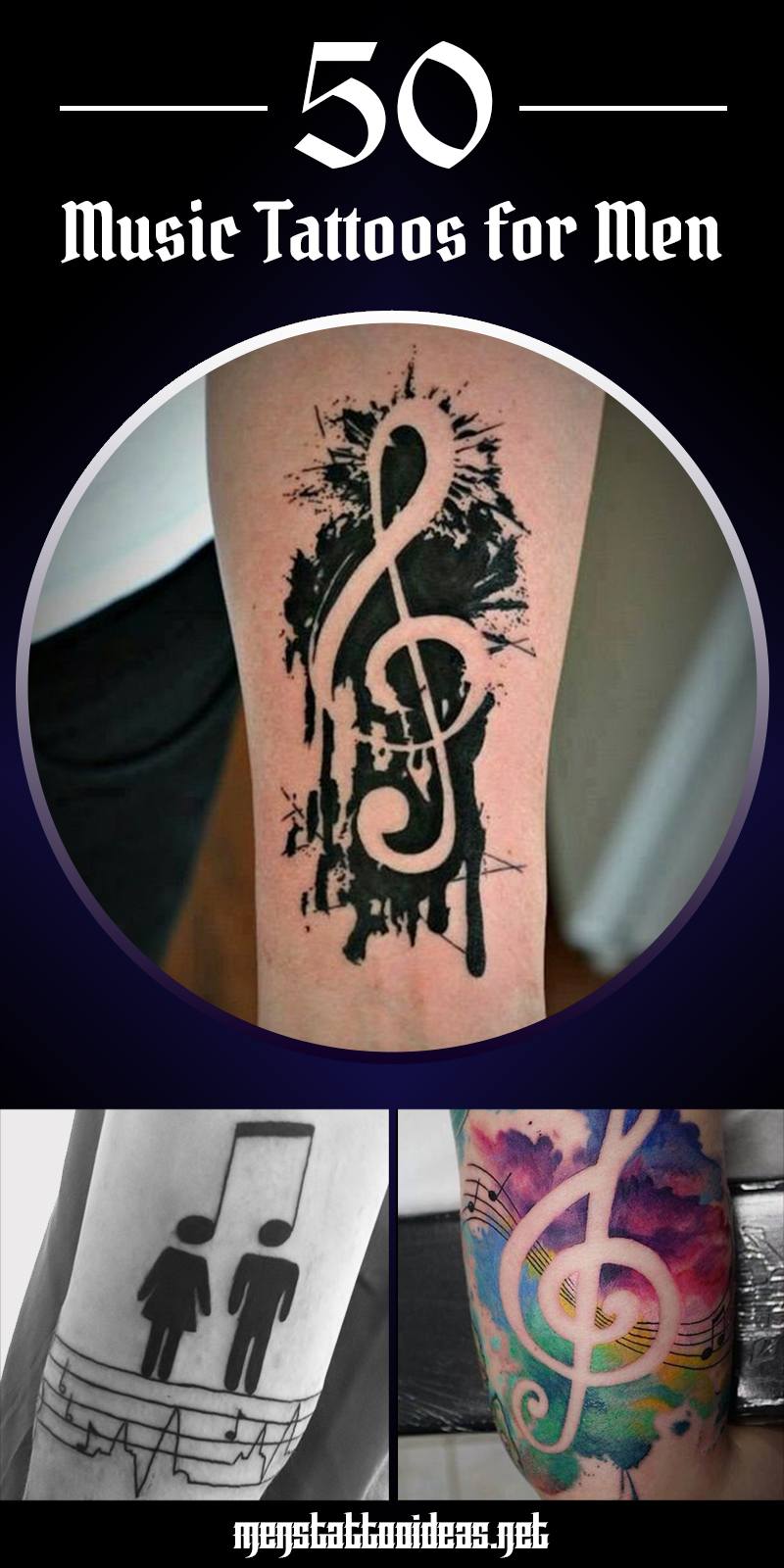 music symbols tattoos for men