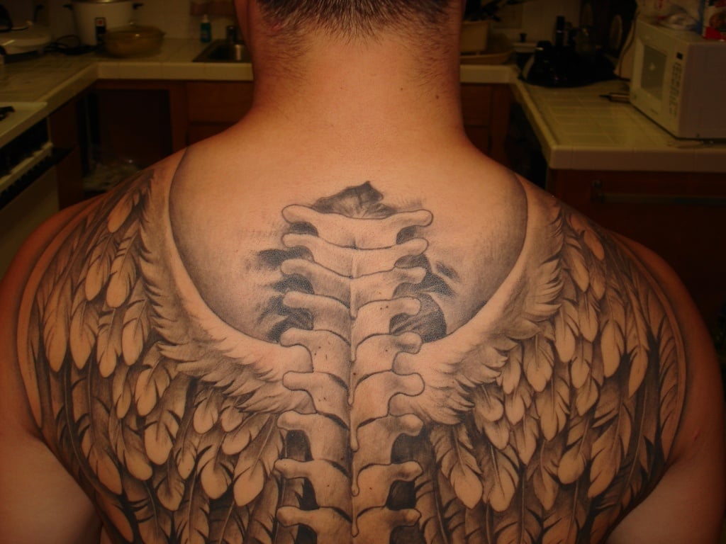 Angel Wings Tattoo on Upper Back - wide 7