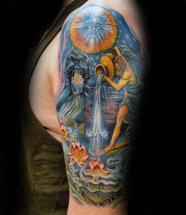Aquarius Tattoos for Men - Ideas and Inspiration for Guys