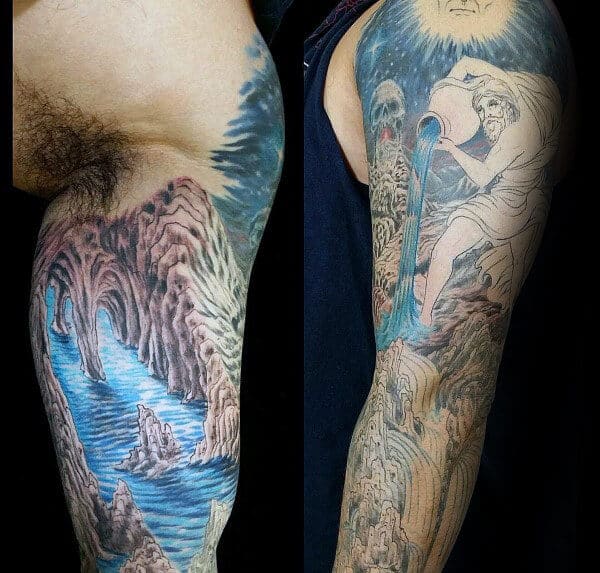 Aquarius Tattoos for Men - Ideas and Inspiration for Guys