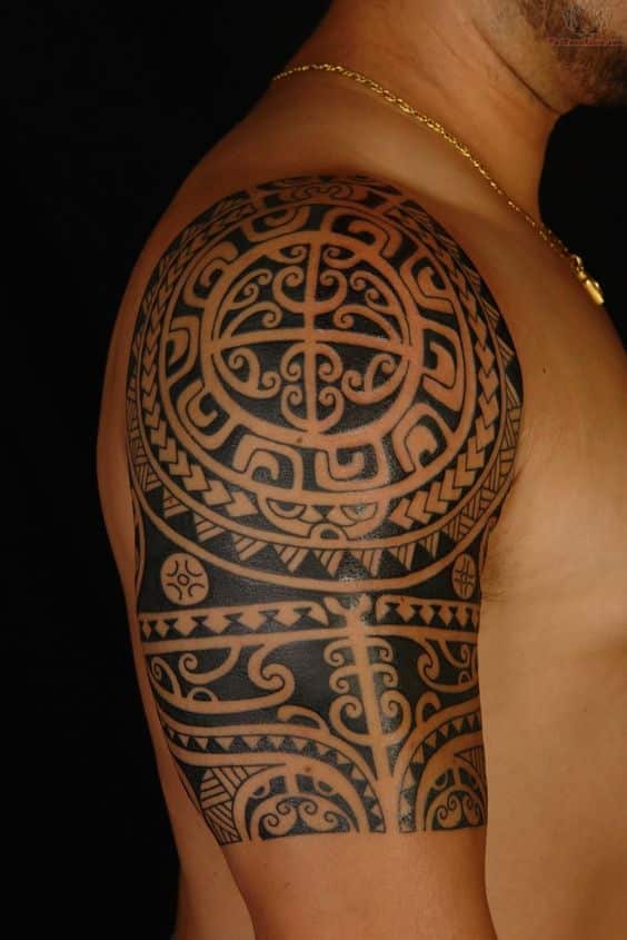 Half Sleeve Tattoo Polynesian