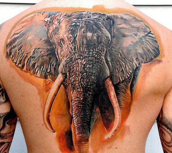 Elephant tattoo design for men, idea 25