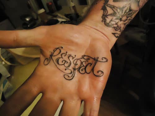 Respect tattoo design for men, idea 46