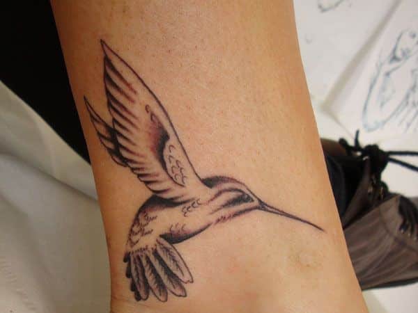 Hummingbird tattoo design for men, idea 23