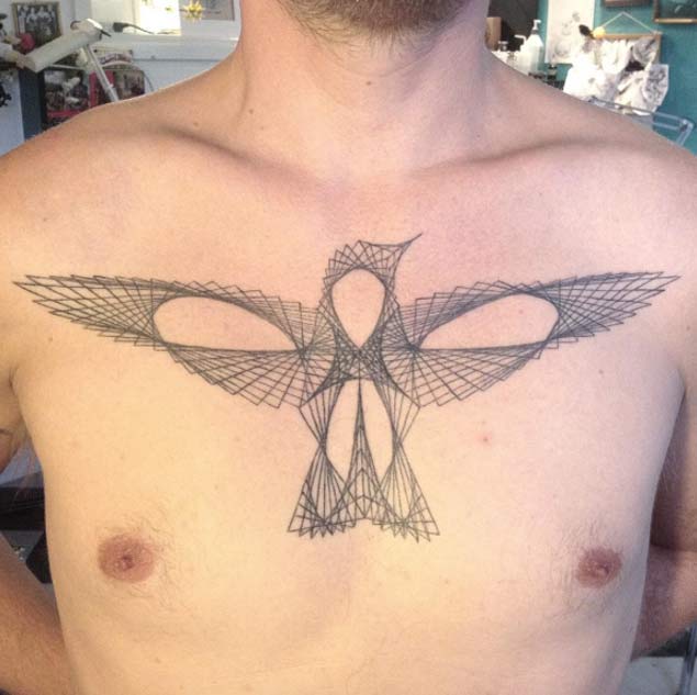 Hummingbird tattoo design for men, idea 36