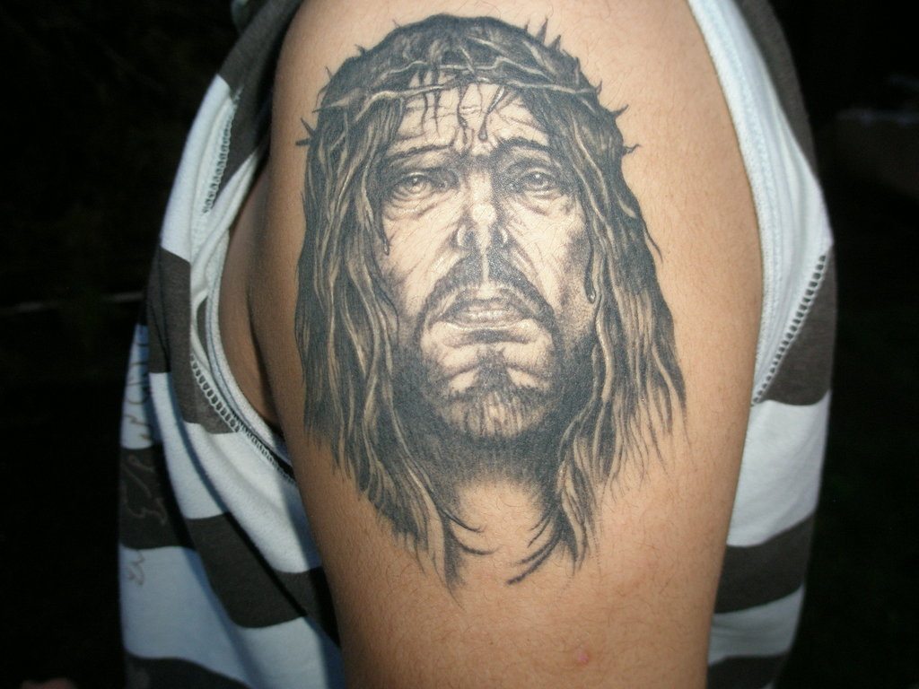 Jesus tattoo design for men, idea 7