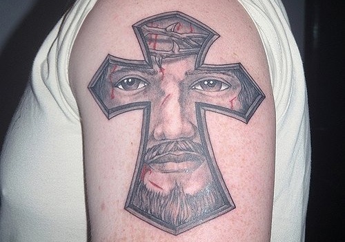 Jesus tattoo design for men, idea 8