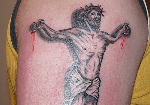 Jesus tattoo design for men, idea 15