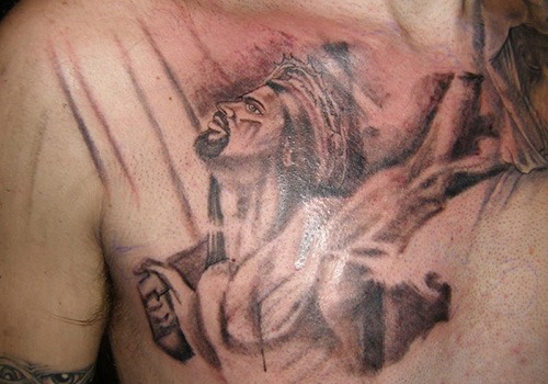 Jesus tattoo design for men, idea 16