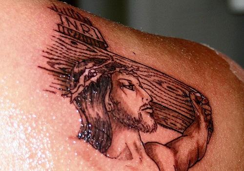 Jesus tattoo design for men, idea 17