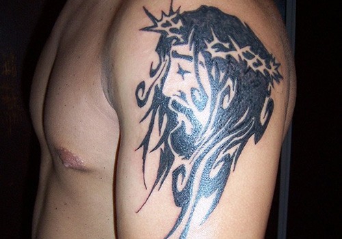 Jesus tattoo design for men, idea 19