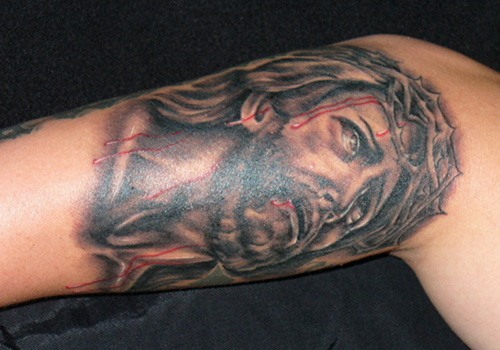 Jesus tattoo design for men, idea 20