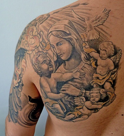 Jesus tattoo design for men, idea 25