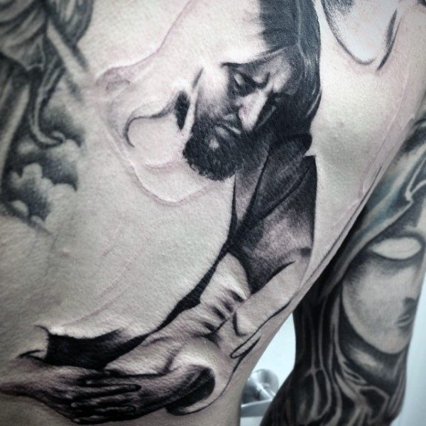 Jesus tattoo design for men, idea 45