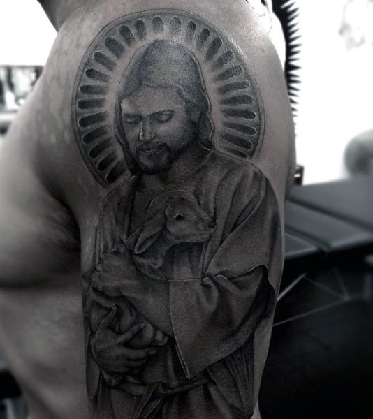 Jesus tattoo design for men, idea 50
