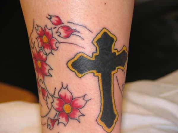 Cherry blossom tattoo design for men, idea 11