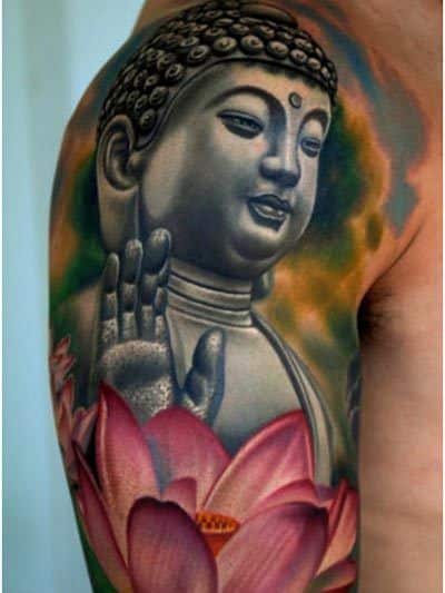 Cherry blossom tattoo design for men, idea 12