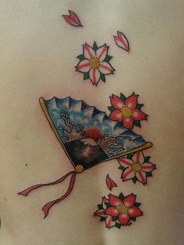 Cherry blossom tattoo design for men, idea 22