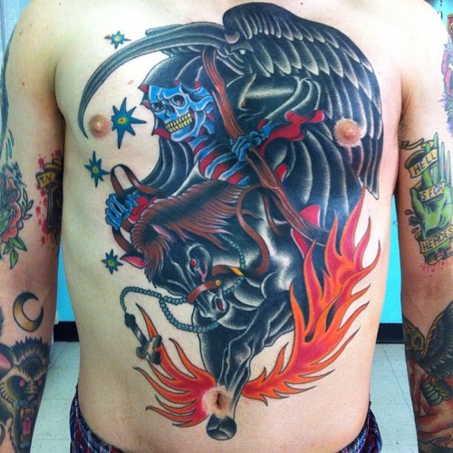 Grim reaper tattoo design for men, idea 6