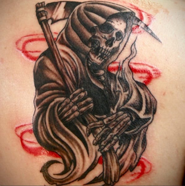 Grim reaper tattoo design for men, idea 15