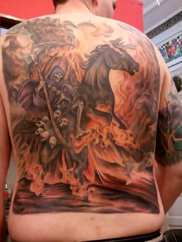 Grim reaper tattoo design for men, idea 17