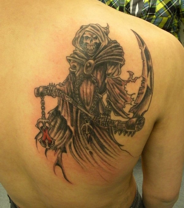Grim reaper tattoo design for men, idea 18