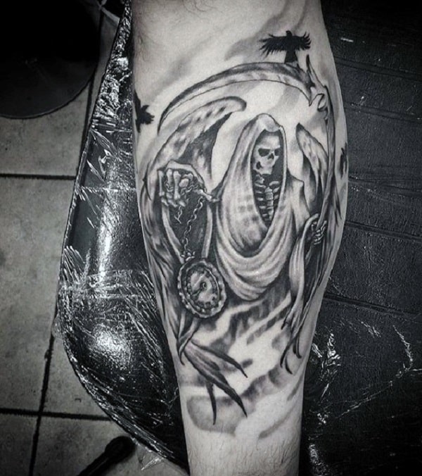 Grim reaper tattoo design for men, idea 29
