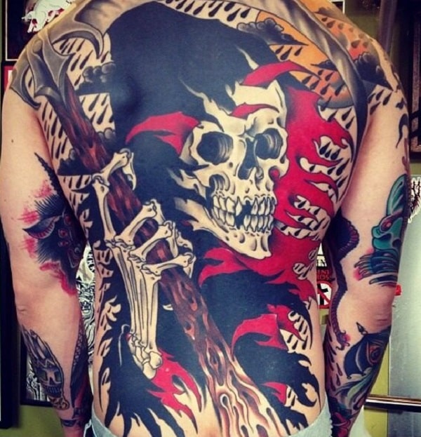 Grim reaper tattoo design for men, idea 30