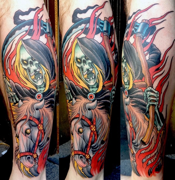 Grim reaper tattoo design for men, idea 35
