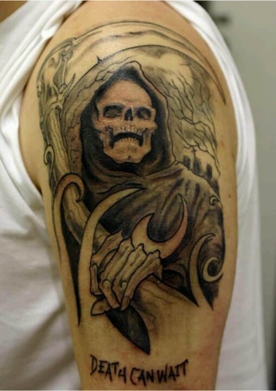Grim reaper tattoo design for men, idea 37