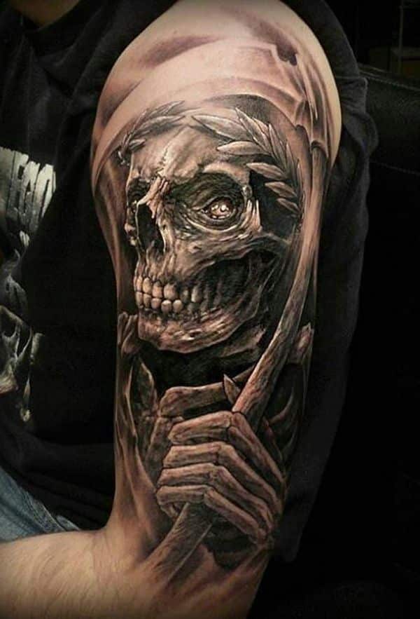 Grim reaper tattoo design for men, idea 43