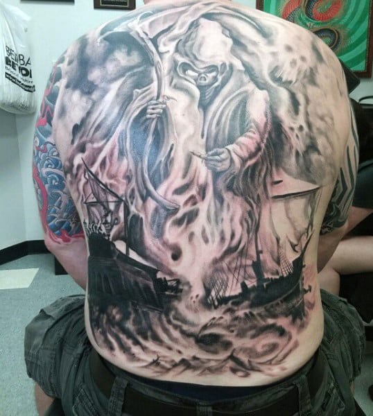 Grim reaper tattoo design for men, idea 44