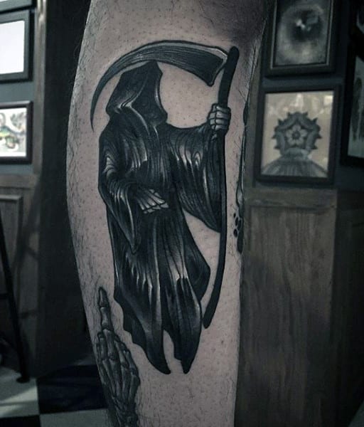 Grim reaper tattoo design for men, idea 45