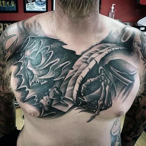 Grim reaper tattoo design for men, idea 46