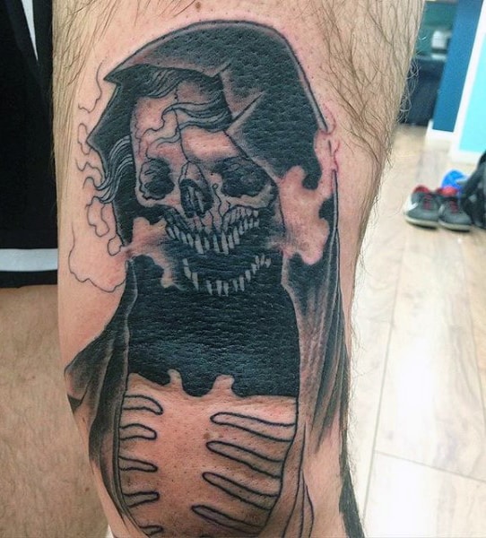 Grim reaper tattoo design for men, idea 48