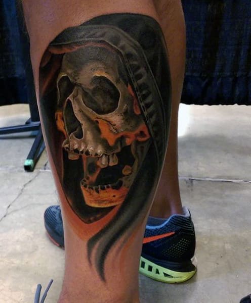 Grim reaper tattoo design for men, idea 49