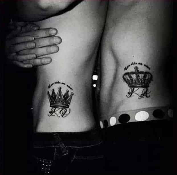 King and queen tattoo design for men, idea 27