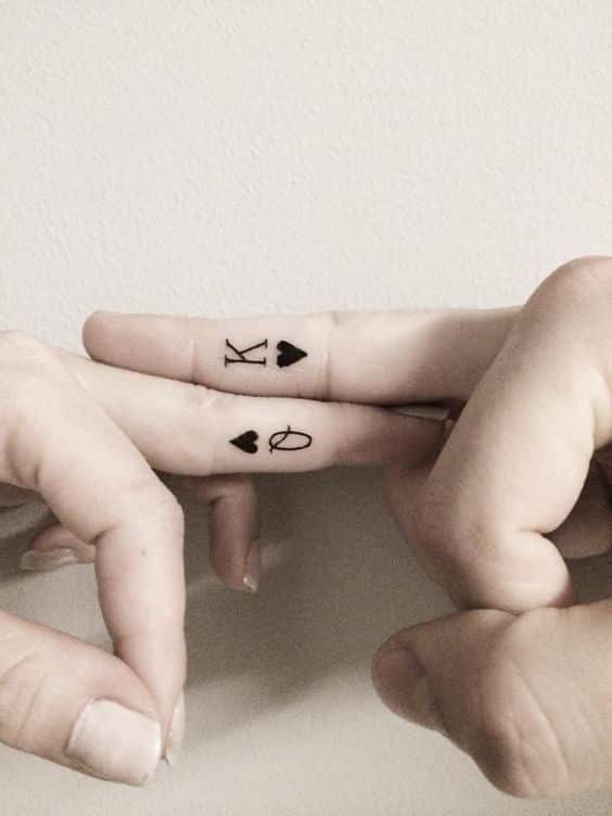 King and queen tattoo design for men, idea 40