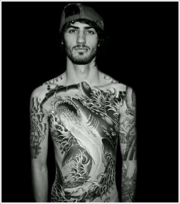 Shark tattoo design for men, idea 2
