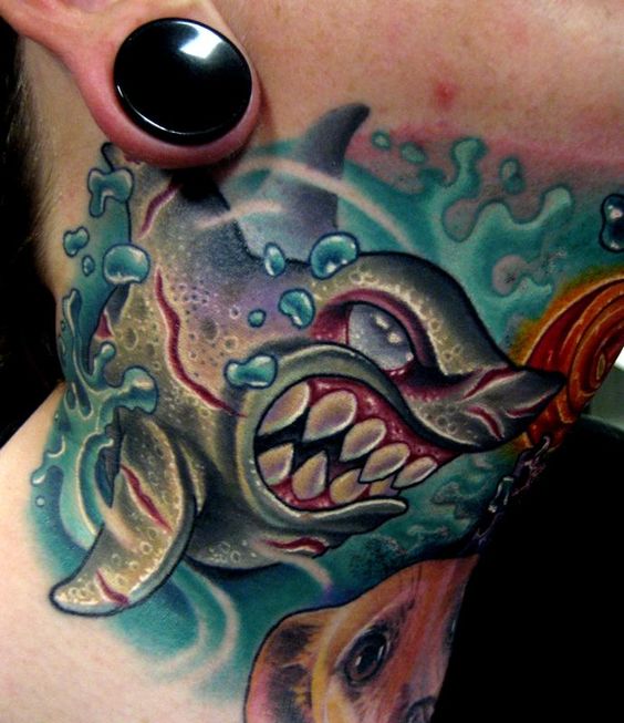Shark tattoo design for men, idea 40