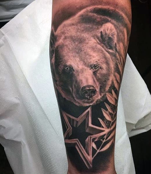 Bear tattoo design for men, idea 25