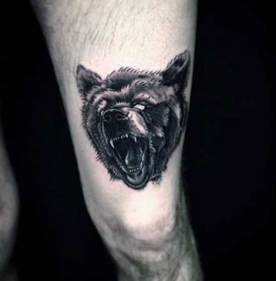 Bear tattoo design for men, idea 33